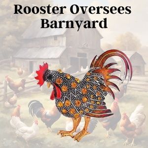 Brooch - Colorful Rooster Rhinestones Vintage Style - Alloy (Mixture of Metals)